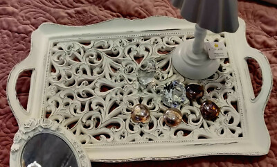 Clayre & Eef Tablett Shabby Vintage Brocante 40 x 27 x 4 cm