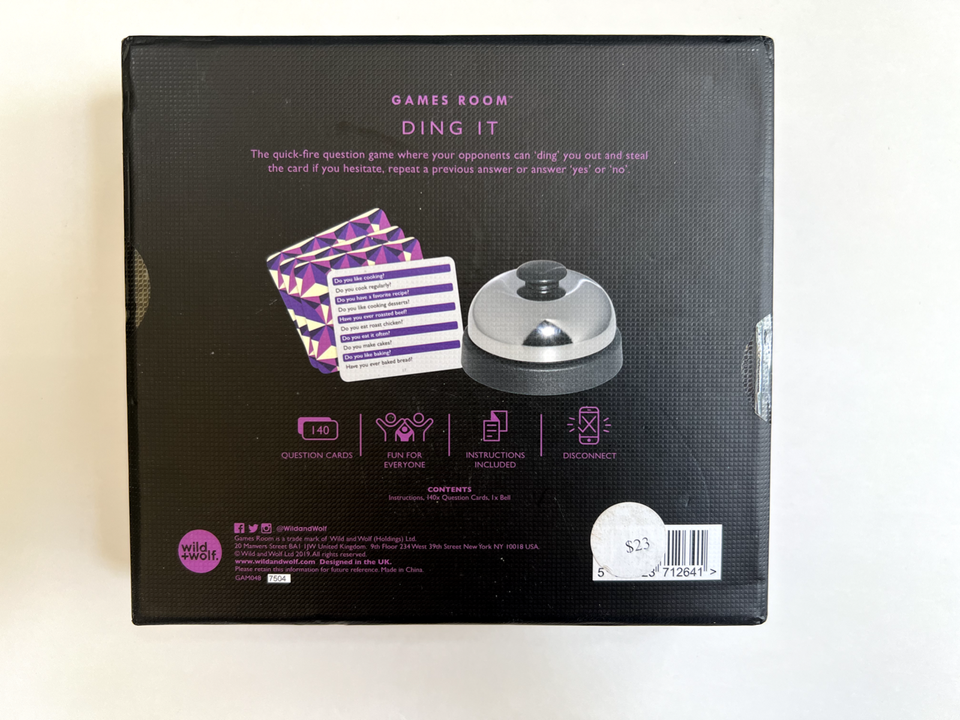 Ridley's Games Room Trivia Question Game DING-IT Fast Pace Game 2-5 ...