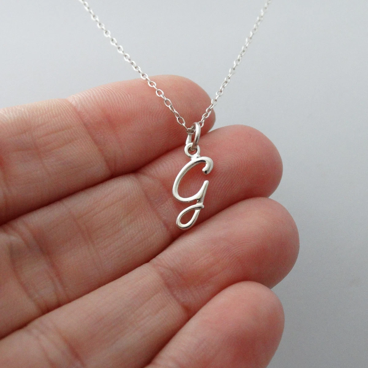 G initial outlet necklace silver