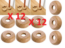 upto 12x 15mm SOLID OAK COLOUR WOODEN WOOD RADIATOR PIPE COLLARS COVER FLOOR NEW