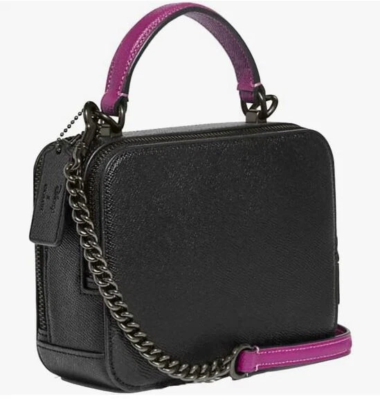 Borsa a tracolla Coach x Disney Maleficent motivo villain nuova con etichette nera C376