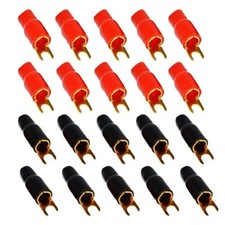 High Quality Gold 4 Gauge 5/16" Insulated Spade Terminal Connector 20/pack