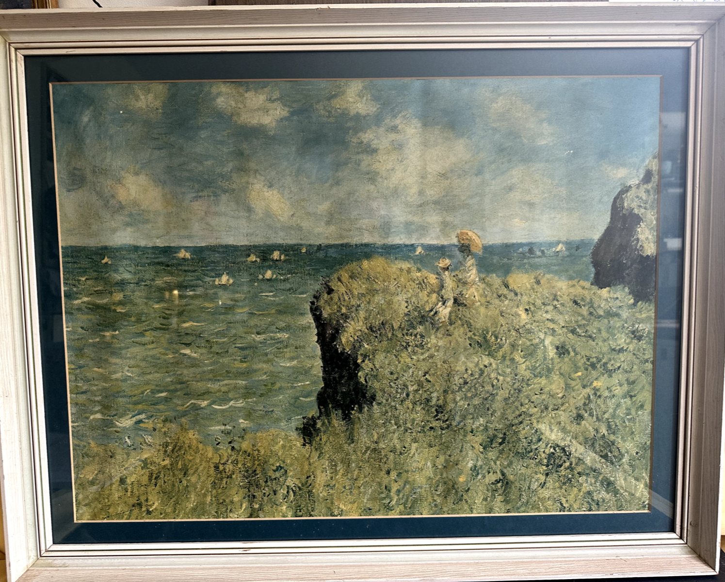 Claude Monet - French, Framed & Glazed Print 'Cliff Top Walk @ Pourville' 72cm W