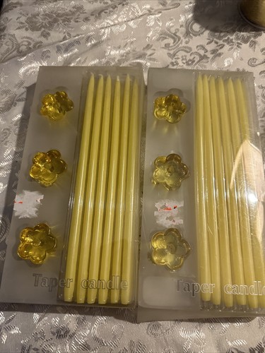 SET ... 1 x 12 Stück und 1 x 11 Stück = 23 schlanke Kerzen + 6 Kerzenhalten Glas - Bild 1 von 4