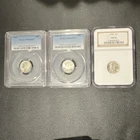 Lot of 3 Graded  Mercury Dimes