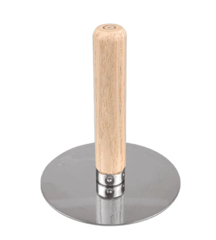 Korean Hotteok Press Spatula Stainless Steel Round Presser with Wooden Handle