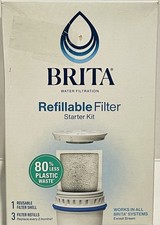 BRITA REFILLABLE FILTER STARTER KIT 3PK NEW REDUCES CHLORINE TASTE AND ODOR AH
