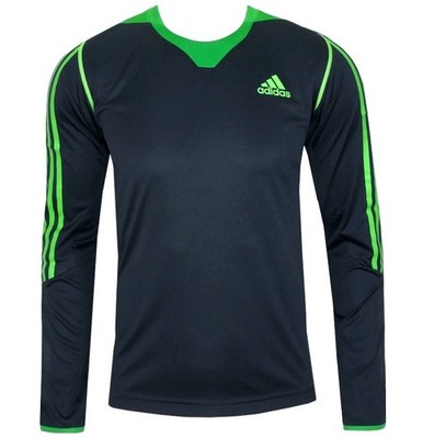 Adidas Herren Sport Longsleeve Laufshirt langarm Shirt Pullover Grün Dunkel Blau