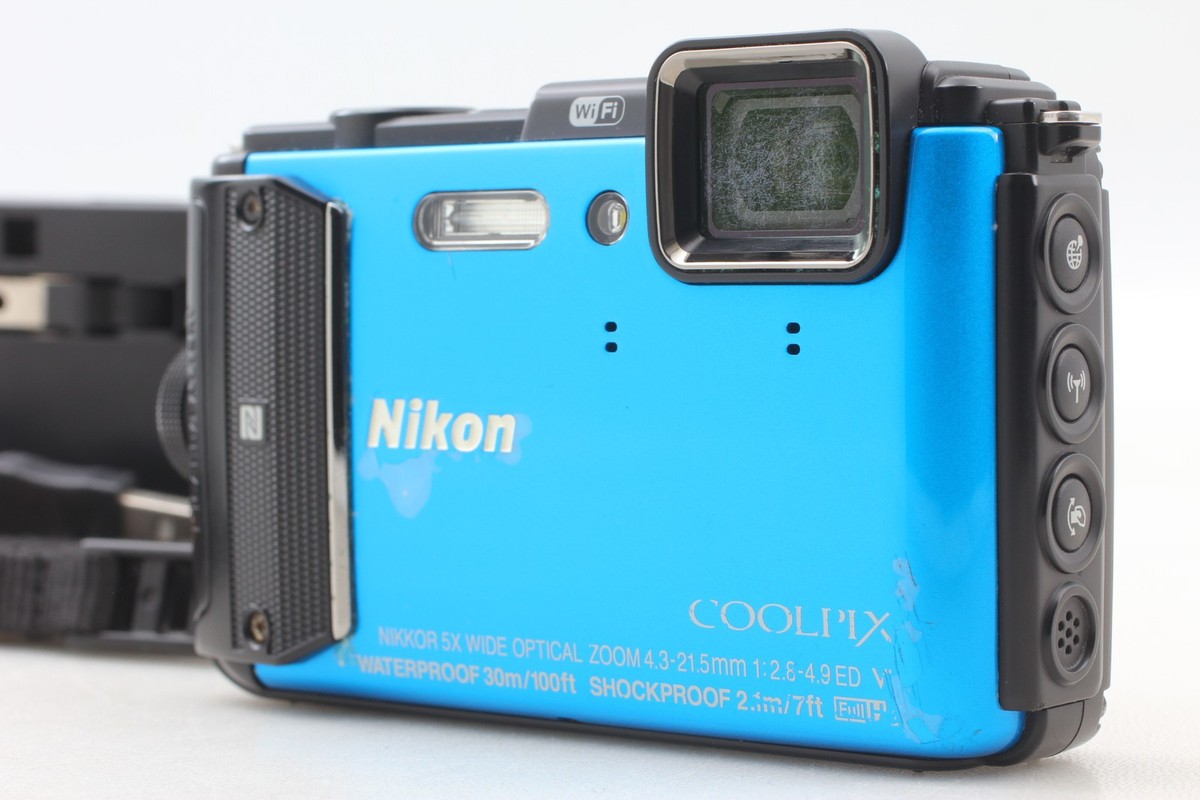 Exc+4] Nikon COOLPIX AW130 16.0MP 5x Zoom Digital Camera Blue From