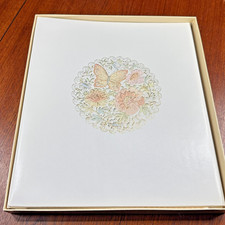 VTG Hallmark Embossed Butterfly w/ Flowers Photo Album Scrapbook Grandma Cottage
