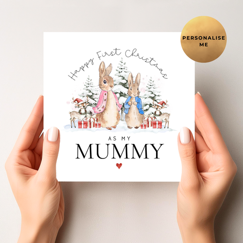 Personalised Peter Rabbit First Christmas Card As Mummy, Nan, Grandma ...