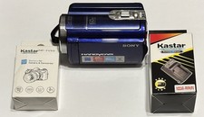 Sony Handycam DCR-SR68 Blue 80GB 60x Optical New Battery And Charger Tested Work