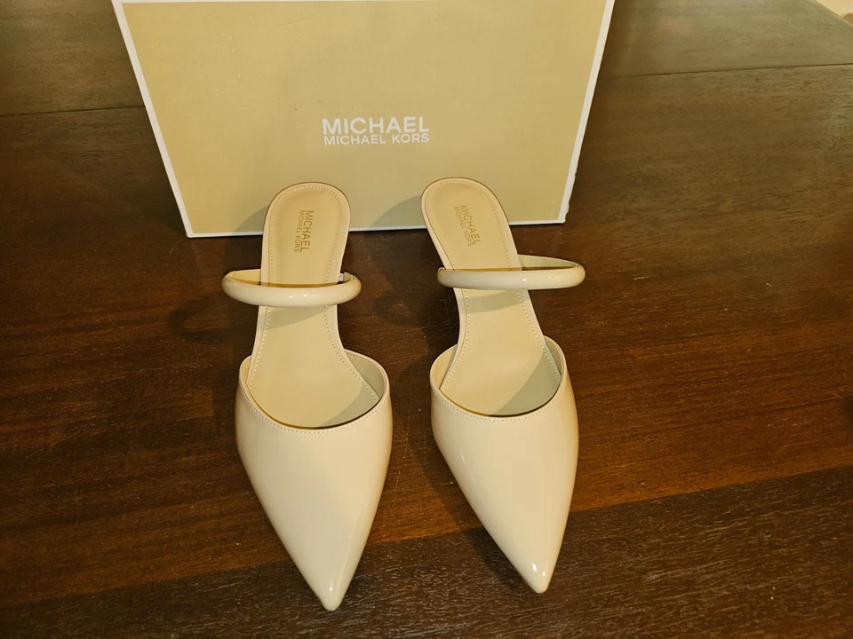 Michael Kors Alina Flex Sling Pump Punta Punta Punta Charol Rubor Claro Talla 8.5 Foto 2 de 4