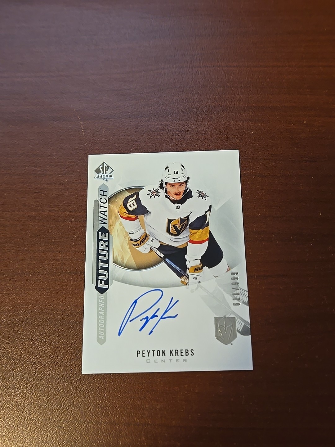 2020-21 SP Authentic Future Watch Auto /999 Peyton Krebs Rookie Auto 611/999