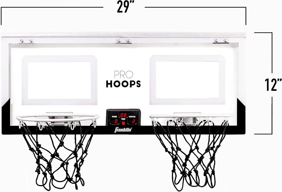 Aros de baloncesto LED interiores Franklin Sports over the Door-mini canasta con borde de acero- Foto 2 de 4