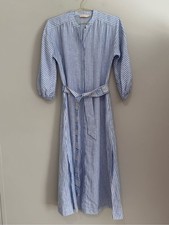 Tory Burch Striped Midi Shirt Dress