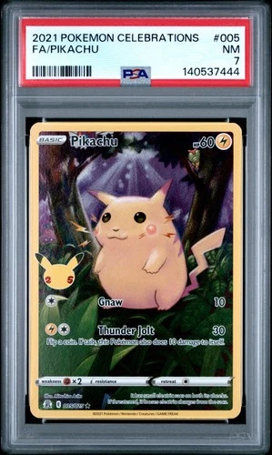 2021 POKEMON CELEBRATIONS #005 FULL ART/PIKACHU PSA 7