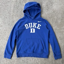 Nike Duke Blue Devils Club Fleece Hoodie Pullover Swoosh Spellout Boys Medium
