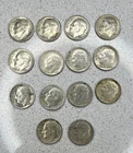 Roosevelt Lot of 14 Circulated 10C Dimes Uncertified US Coins 1961-1963