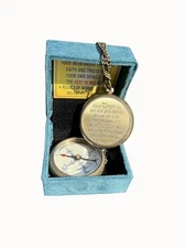 Compass Brass with Keychain Compass Gift Father gifetd Son Gifted Wife Gifted Al