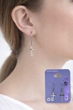 New With Tags Claire's Sterling Silver Cross Dangle Earrings Sensitive Solutions