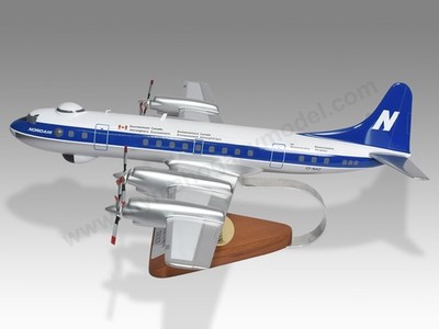 Lockheed Electra L-188 Nordair Desk Wood Airplane New Model Large Scale 1/72