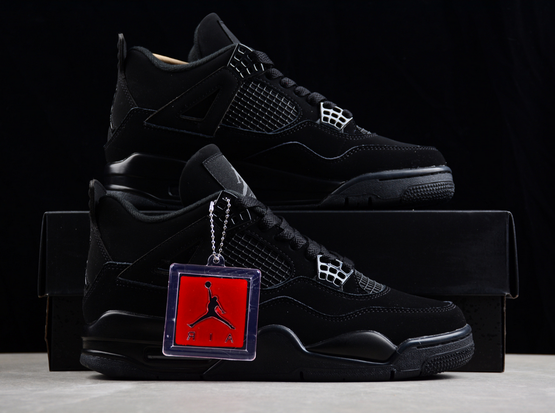Jordan 4 “Black Cat”Retro Men's Black Basketball Shoes Mid-Top | eBay