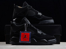 Jordan 4  Black Cat  Retro Men's Black Basketball Shoes Mid-Top