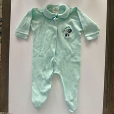 Vintage 1999 Baby Looney Tunes Sylvester The Cat Blue Footed Pajamas 9 Months