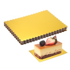 12 Pezzi Tagliere per Torte Rettangolari, 13,5 x 10 Pollici Base per Torte Cupcake Cartone, Oro