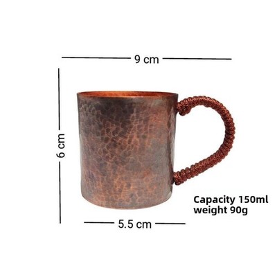 150ml 2.36'mini Vintage Red Copper Hand Engraving Hammer Texture