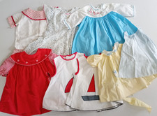Vintage Baby Toddler Clothing Lot 8 Dresses Chemise Overalls Nanette Sears 1950s