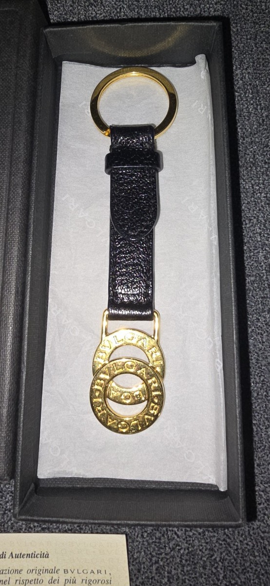 ブルガリ　キーリング　 ゴールド　ブラック BVLGARI Keyring Black/Gold-Tone ORIGINAL BOX AUTHENTIC CARD | eBay