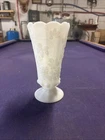 Vintage 1950’s Westmoreland Paneled Grape White Milk Glass Vase Scalloped Rim 9"