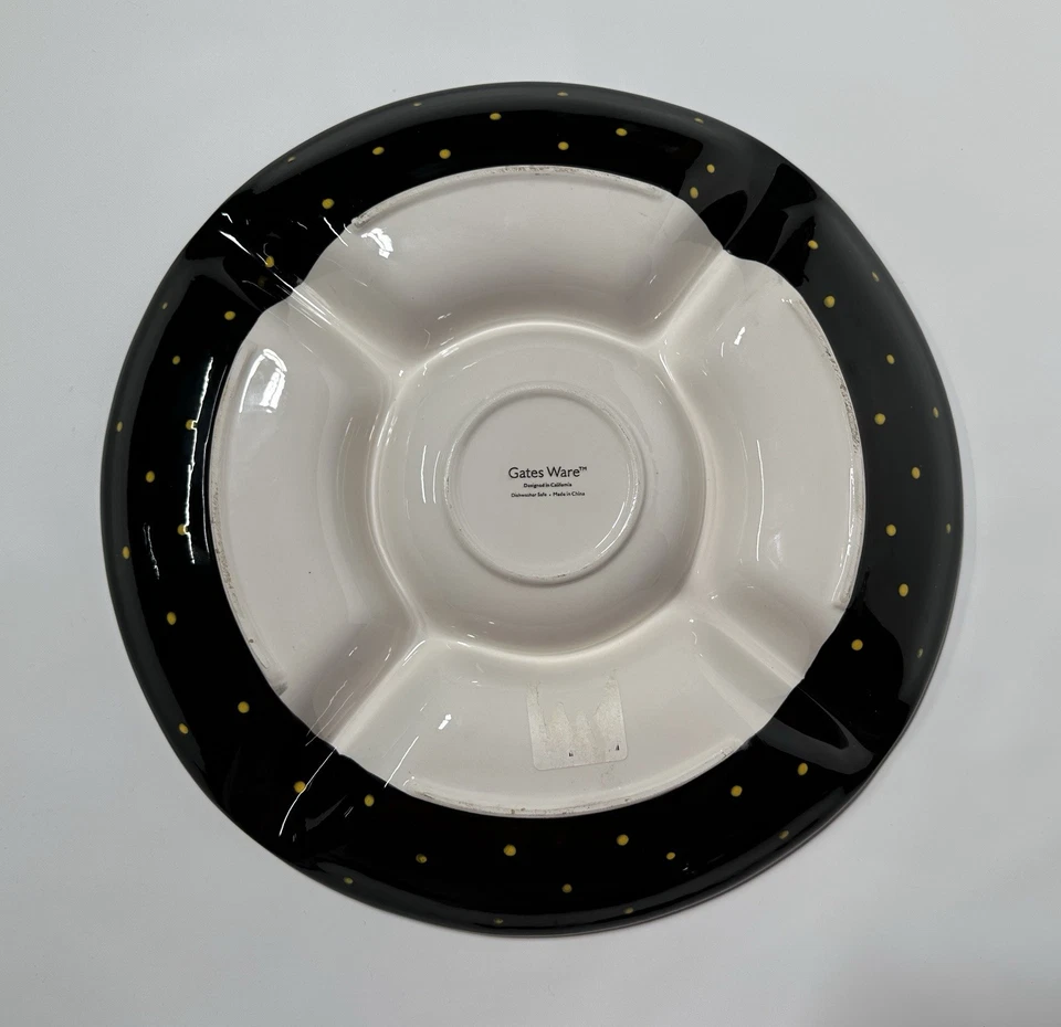 Plato de servir dividido Laurie Gates Ware Halloween fantasmas calabazas murciélagos Foto 4 de 4