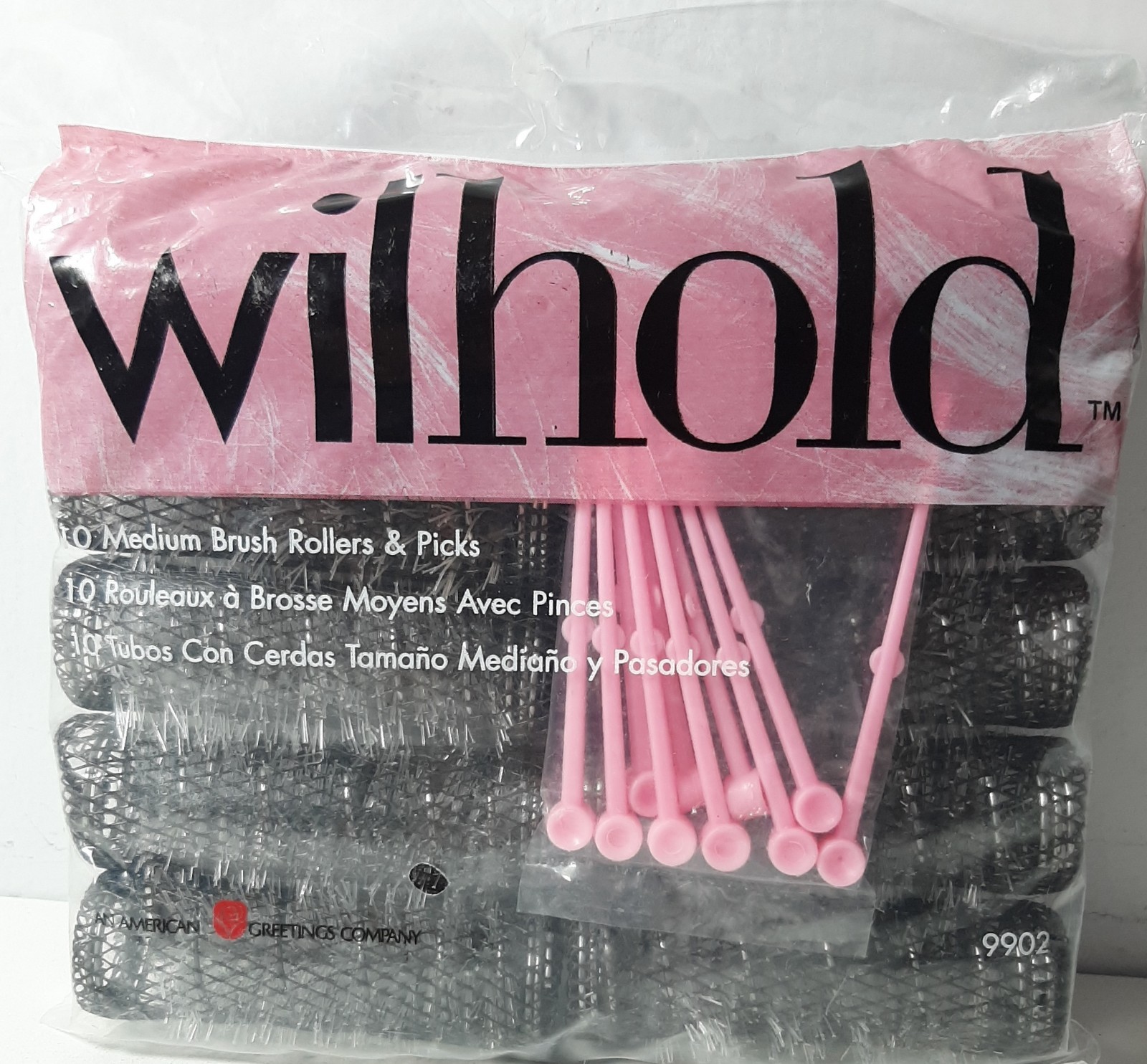 Wilhold 10 Medium Brush Rollers & Picks For Hair Up To 8" Long 9902