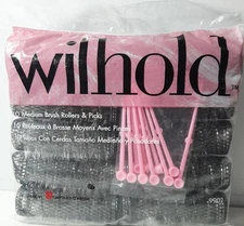 Wilhold 10 Medium Brush Rollers & Picks For Hair Up To 8" Long 9902