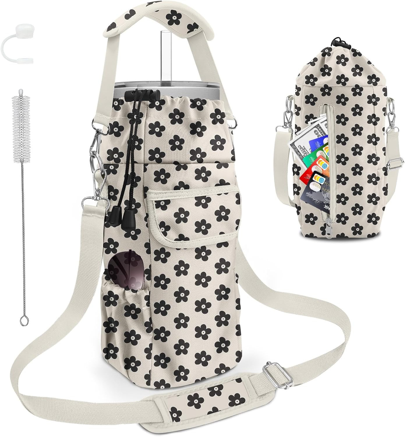 Holder With Strap 24 32 40oz Insulated Water Bottle Carrier 