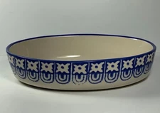 Grestel Stoneware Stamp Design Casserole Dish Made in Portugal 9.75"