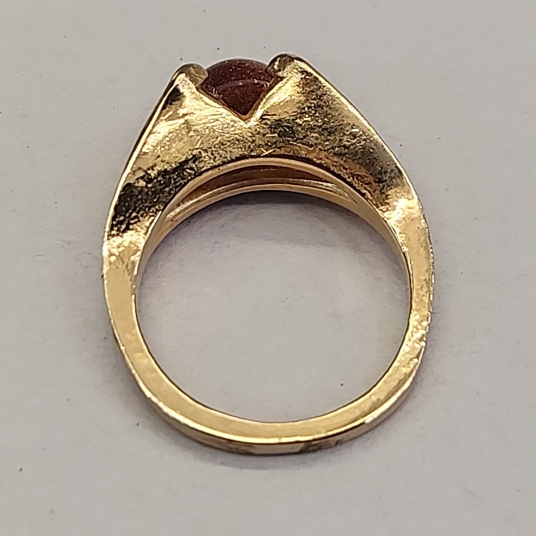 Goldstone Ring Gold Filled Split Shank Small 4.5 … - image 4