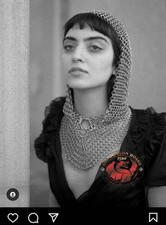 Women Fantasy Chainmail 10 mm Butted Medieval Chain mail Armor Light Weigh Coif