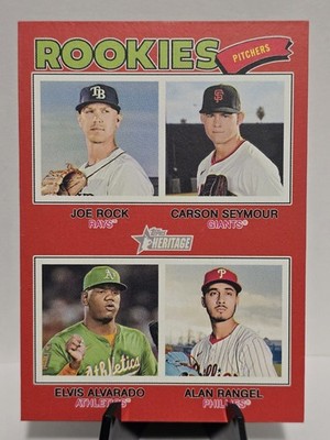 2026 Topps Heritage Red #389 Joe Rock Carson Seymour Elvis Alvarado Alan Rangel