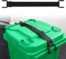 Trash Can Locks for Animals, Adjustable Trash Can Lid Lock Strap with Durable Me