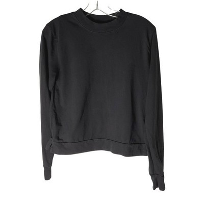 Pact Organic Cotton Crewneck Long Sleeve Sweatshirt Tee Dark Gray Womens Size XS