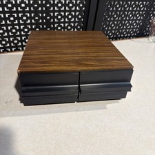 VNTG Audio Cassette Tape Cabinet 2-Drawer Holder Faux Wood Storage - 24 Tapes