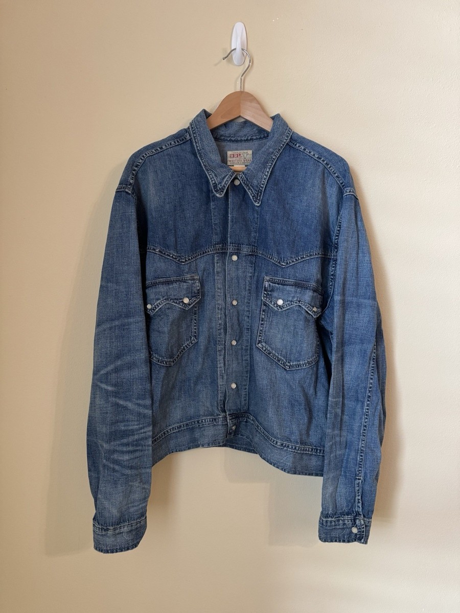 ジャケット・アウター RRL Denim Western Shirt Jacket M Fleece-Lined Denim Western Shirt Jacket
