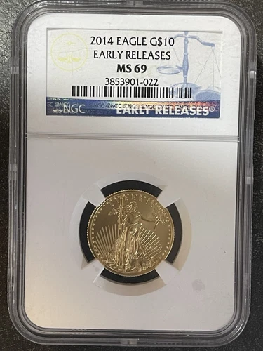 1/4 oz American Gold Eagle MS-69 NGC 2014 High Luster Invest Collectible Coin