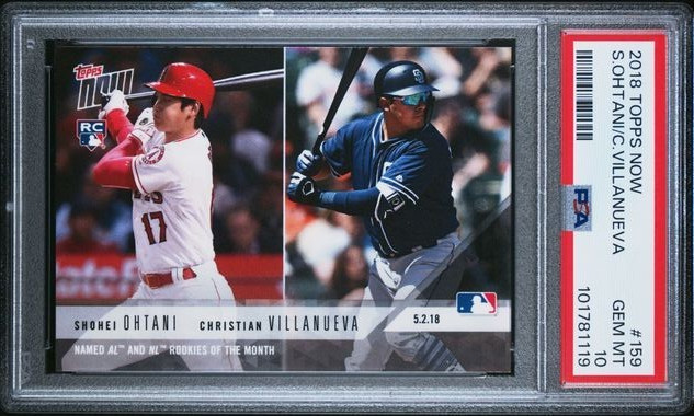 2018 Topps Now Shohei Ohtani Villanueva AL NL RCs of Month Angels 159 PSA 10