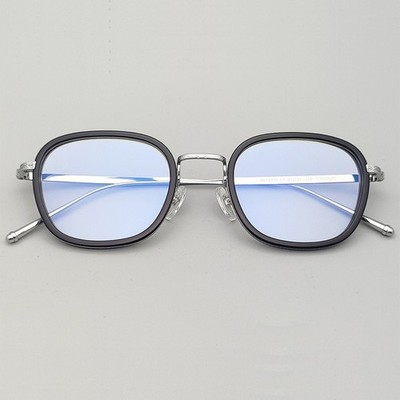 Oversize Vintage Eyeglasses Clear Lens Titanium Plate Square Glasses