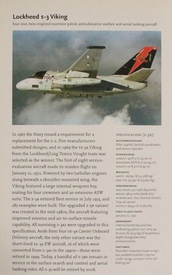 Lockheed S-3 S 3 S3 Viking Plane Picture Aircraft Article Vintage Details Sheet 